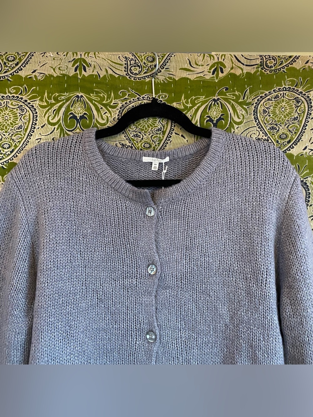 NWT Nia the Brand Grey Ariana Soft Girl Minimalist Cardigan Size Small/ Medium - Picture 2 of 14